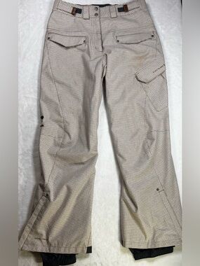 Columbia Woman’s Omni-Tech Ski Snowboard Pants, Brown Houndstooth, Size Small